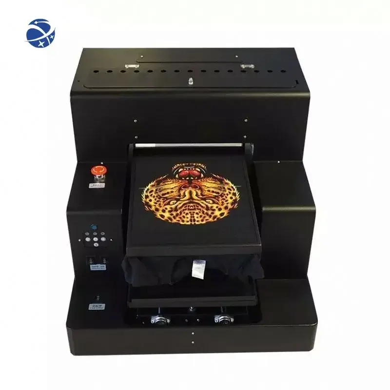 Yunyi DTG Printer A4 Size 6 Colors Flatbed Printer Dark And Light Clothes Direct to Garment T-Shirt Printing Machine