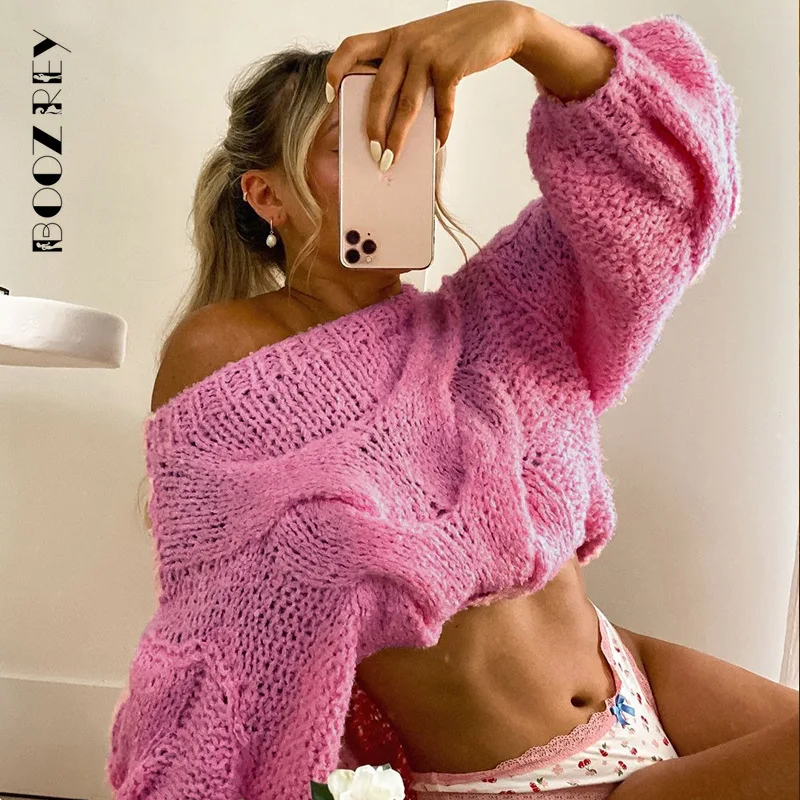 BoozRey Casual Sweater Pullover Female Loose Fashion See-Through Autumn 2024 Beach Holiday Clothes Women's Pullover Sweater