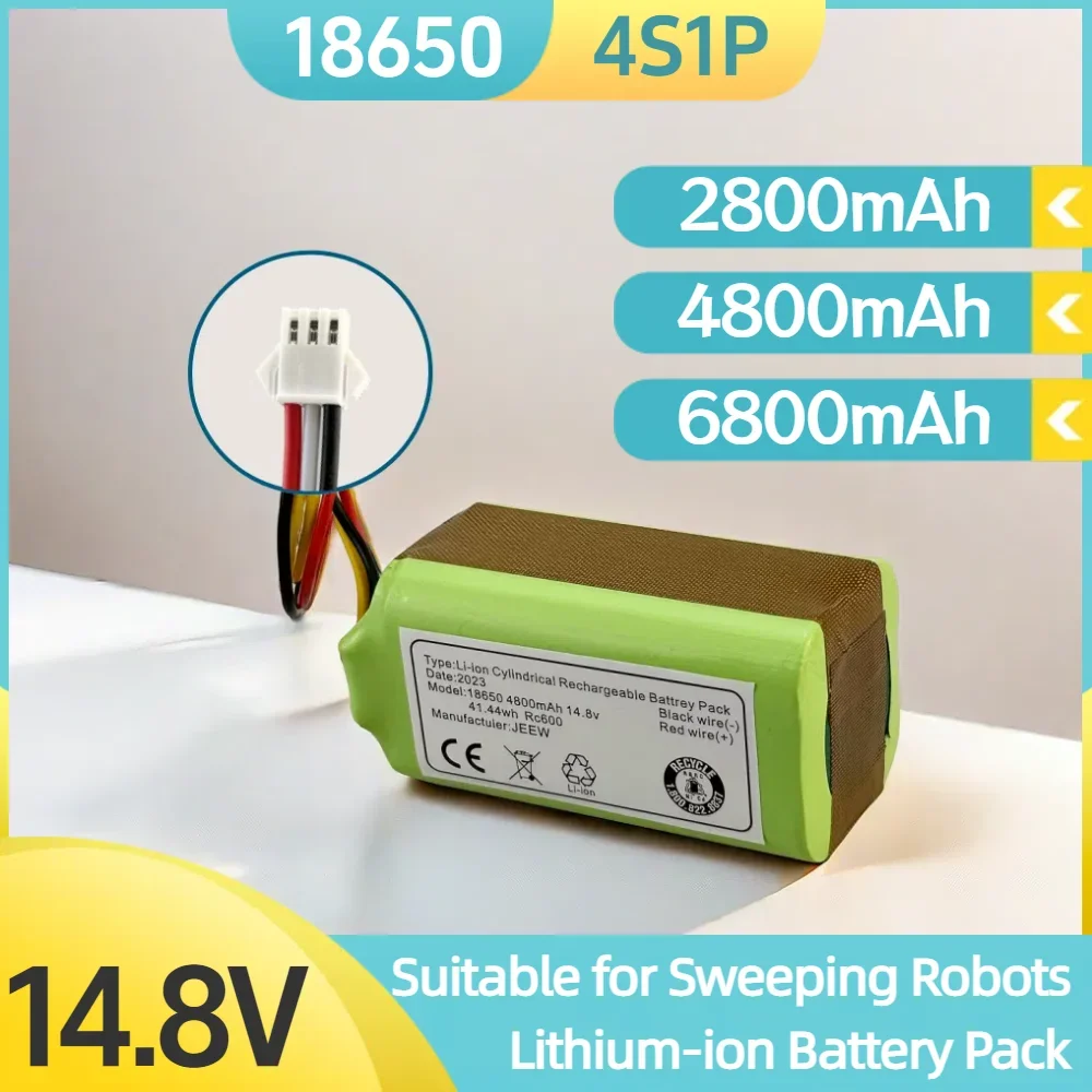 

14.8V 2800/4800/6800mAh Rechargeable Battery New 18650 4S1P Lithium-Ion Battery Pack Suitable for Sweeping Robot Vacuum Cleaner