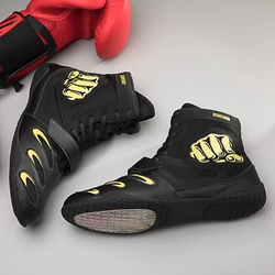 Zapatos de boxeo profesionales Unisex, zapatos de lucha transpirables y cómodos, zapatos deportivos de combate, zapatos de entrenamiento de Fitness