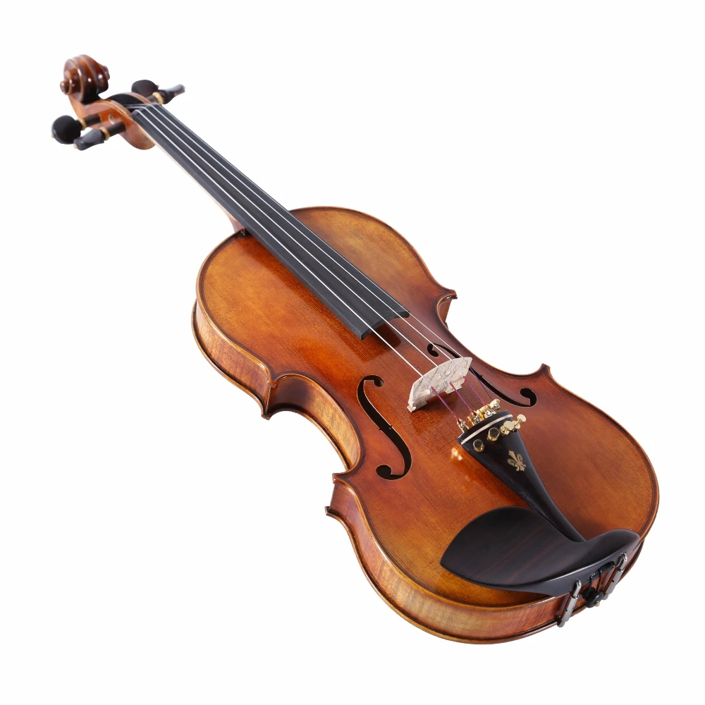 20 عامًا من خطوط النمر الطبيعية جميع مجموعة الكمان المصنوعة يدويًا 4/4 كمان ستراديفاري أداء احترافي