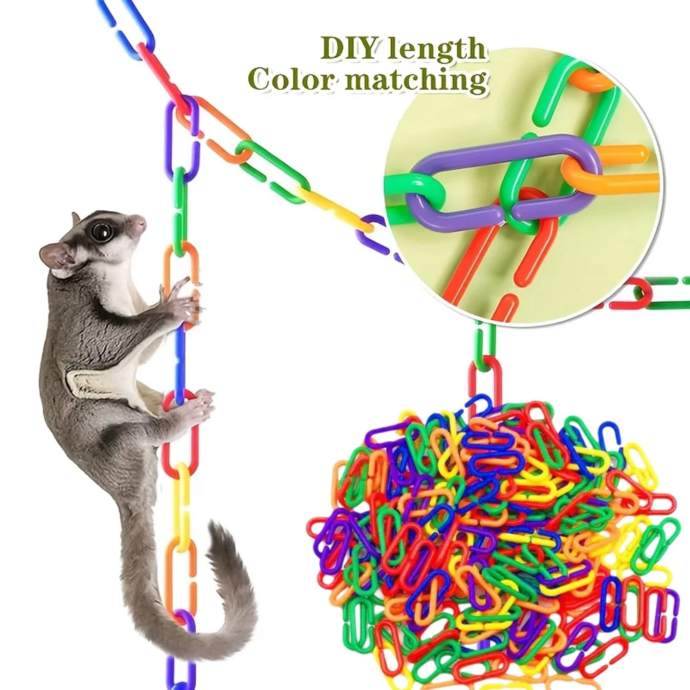 السكر طائرة شراعية تسلق حبل سوينغ DIY الحيوانات الأليفة تسلق حبل السكر طائرة شراعية مزلق لوازم التدريب سلسلة بلاستيكية ربط ألعاب الطيور #1