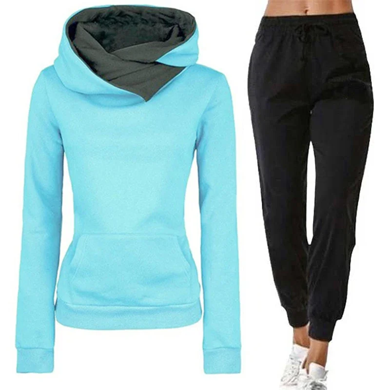 Women's Tracksuit Solid Color Long Sleeves Hoodie Sweatshirt Outdoors Casual Daily Sports Clothes AutumnWinter Single Tops Pants