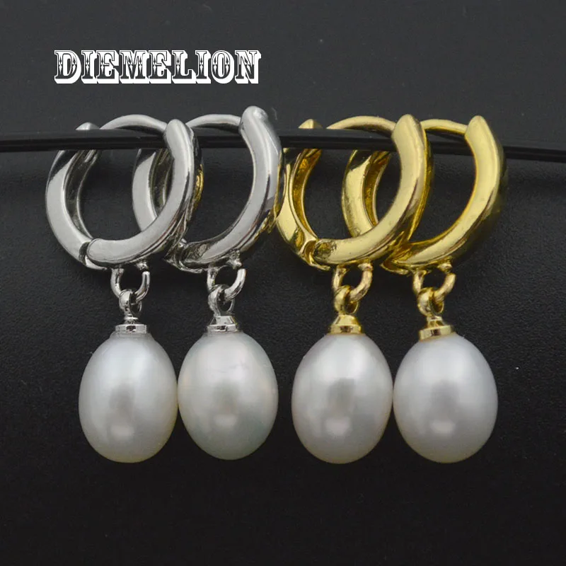 Top Quality 100% Natural Freshwater Pearl Water Drop Earrings 18k Gold Plated Hoop Earring for Women Fine Jewelry