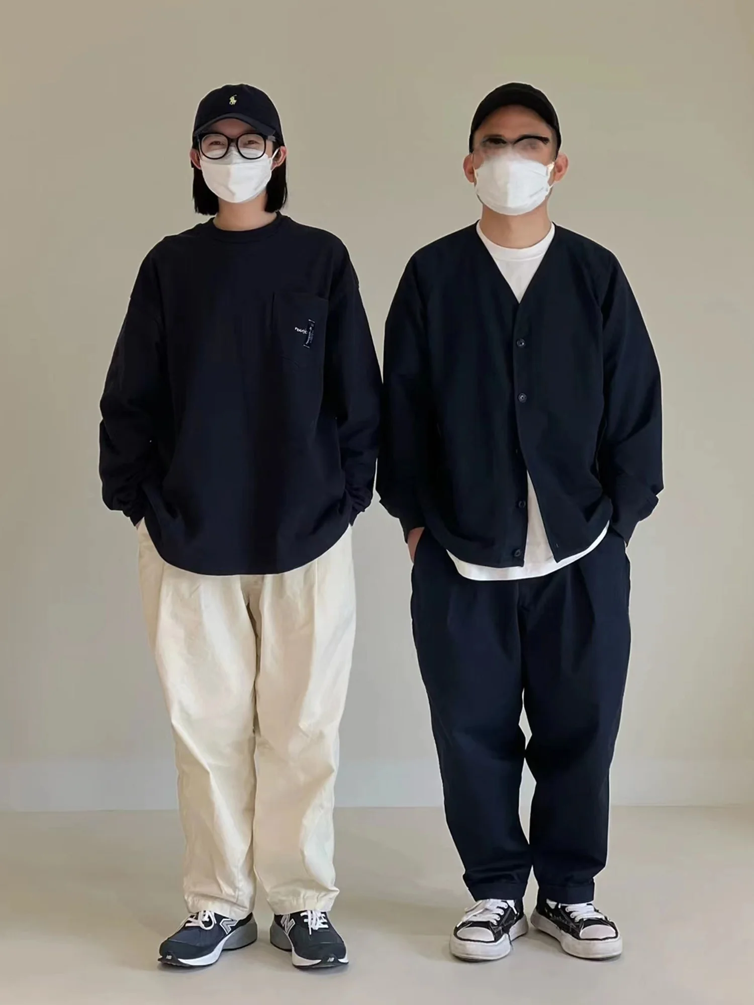 

Свободные широкие мужские повседневные брюки прямого кроя, цветные универсальные брюки-чиносы, модный японский бренд