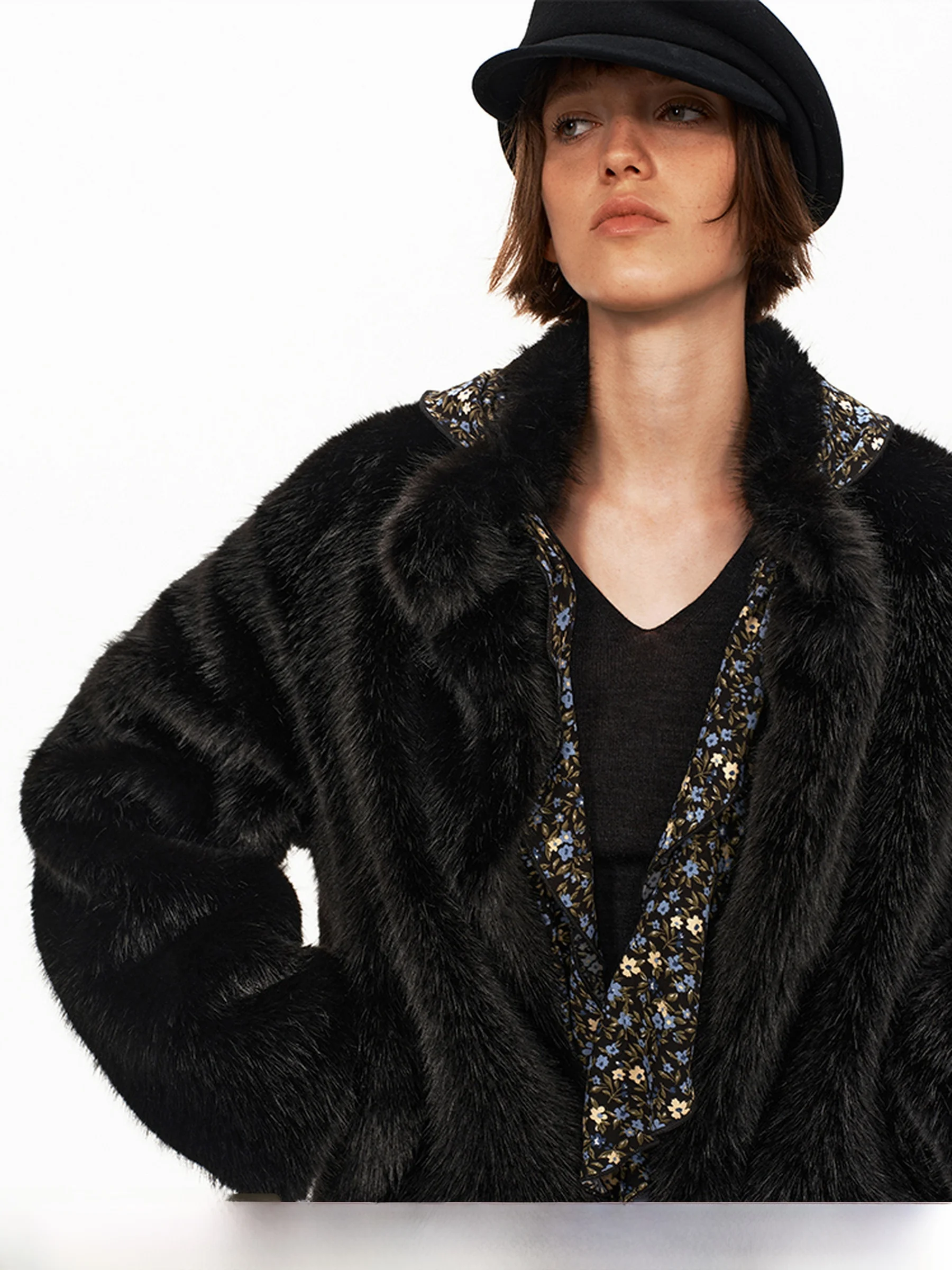 

PUKI Fur ort Coat Women's Faion Detachable Scarf Multi-Wearing Methods Lazy Sle Stand Fit Winter Season Ladies' ...