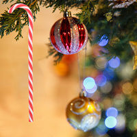 12 Pcs Christmas Tree Decorations Red Colorful Cane for Kids Durable Material Solar Light Party nament