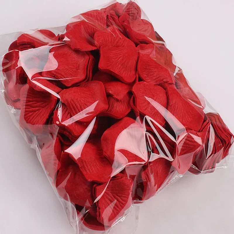 Faux pétales de rose artificiels colorés, 1000 pièces, pour la Saint-Valentin, mariage, décoration romantique