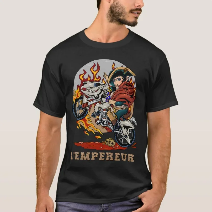 Emperor of Wheels: Napoleon Bonaparte's Bicycle Journey T-Shirt 100% Cotton O-Neck Short Sleeve Casual Mens T-shirt Size S-3XL