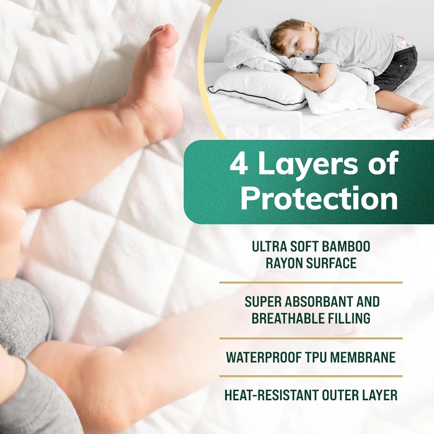 Bed Pads for Incontinence Washable with 4 Layers of Protection Waterproof Reusable Underpads for Adults Kids Elderly& Pets