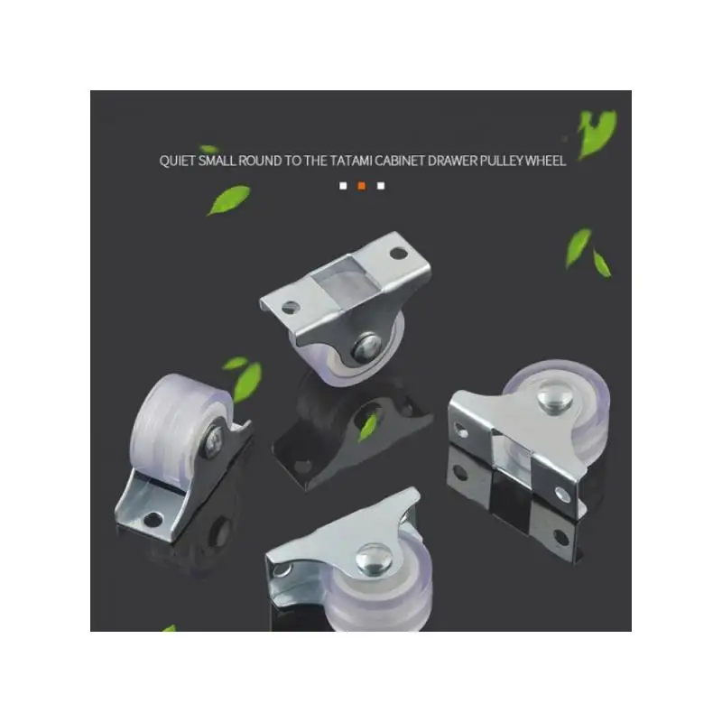 Mute Silencing Wheel Caster Double Bearing Wear-rrsistant Flat Trolley Pulley  4 Pcs/lot With 8 Pcs Screws