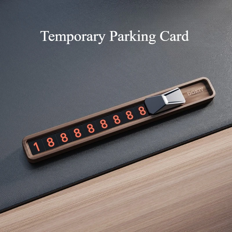 Car Parking Phone Number Plate High-End Walnut Wood Mobile Phone Sign New Hidden Parking Number Sign Car Accessories