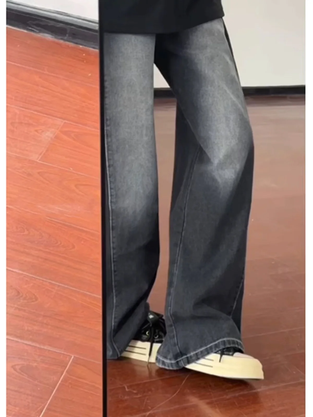 

Американские ретро-джинсы с широкими штанинами, свободного прямого кроя, Cleanfit, мужские, весенне-осенние, с высокой талией, длинные брюки, модные, из хлопка и полиэстера, B...