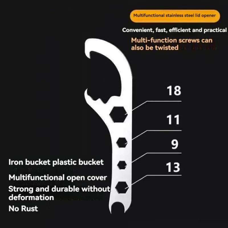 Chiave apricancello in plastica apribottiglie modello in acciaio inossidabile per l'apertura del secchio per vernice in lattice strumento universale per l'apertura del coperchio
