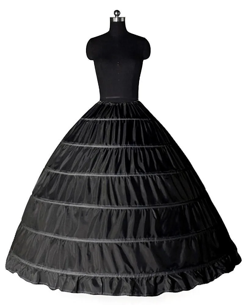 Feminino 6 aros saia saia saia saia underskirt casamento nupcial crinoline slips