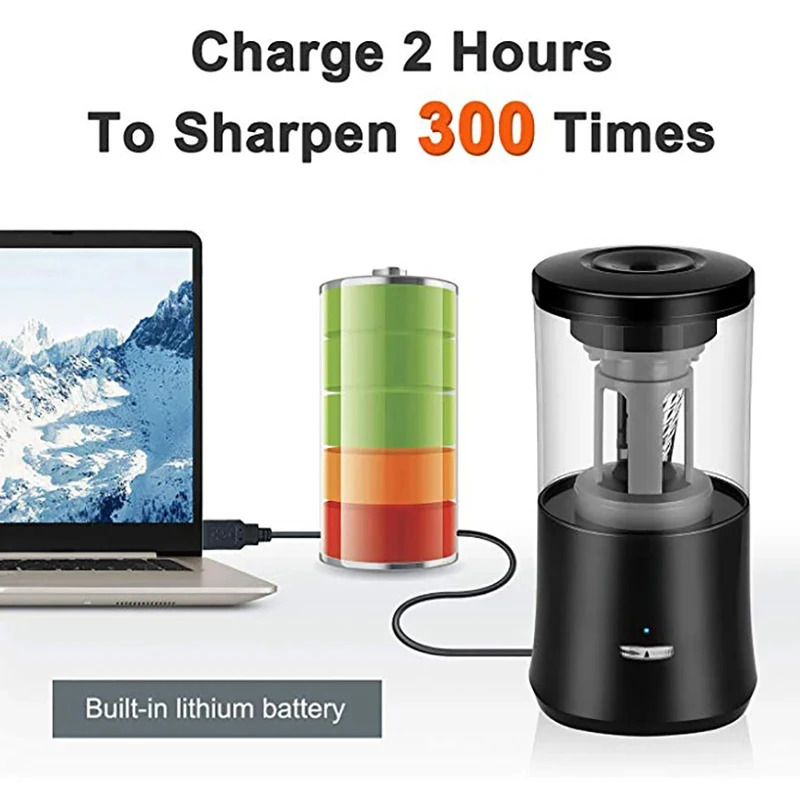 Papelería Sacapuntas eléctrico automático Usb Material escolar resistente Mecánico