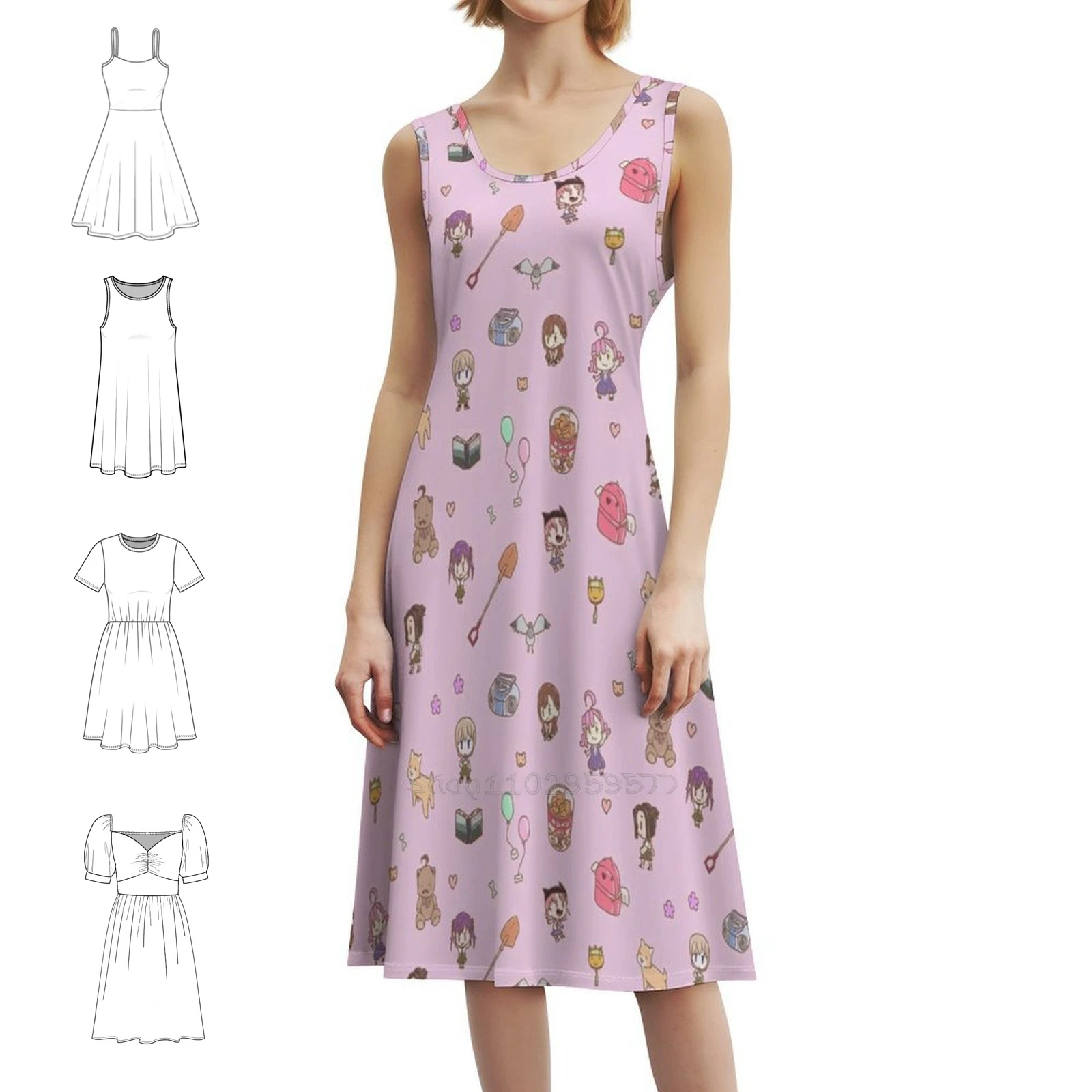 نمط Gakkou-Gurashi! 3 فستان على الطراز الكوري للنساء فستان كاجوال أنيق للحفلات أو الارتداء اليومي Gakkou Gurashi Gakko