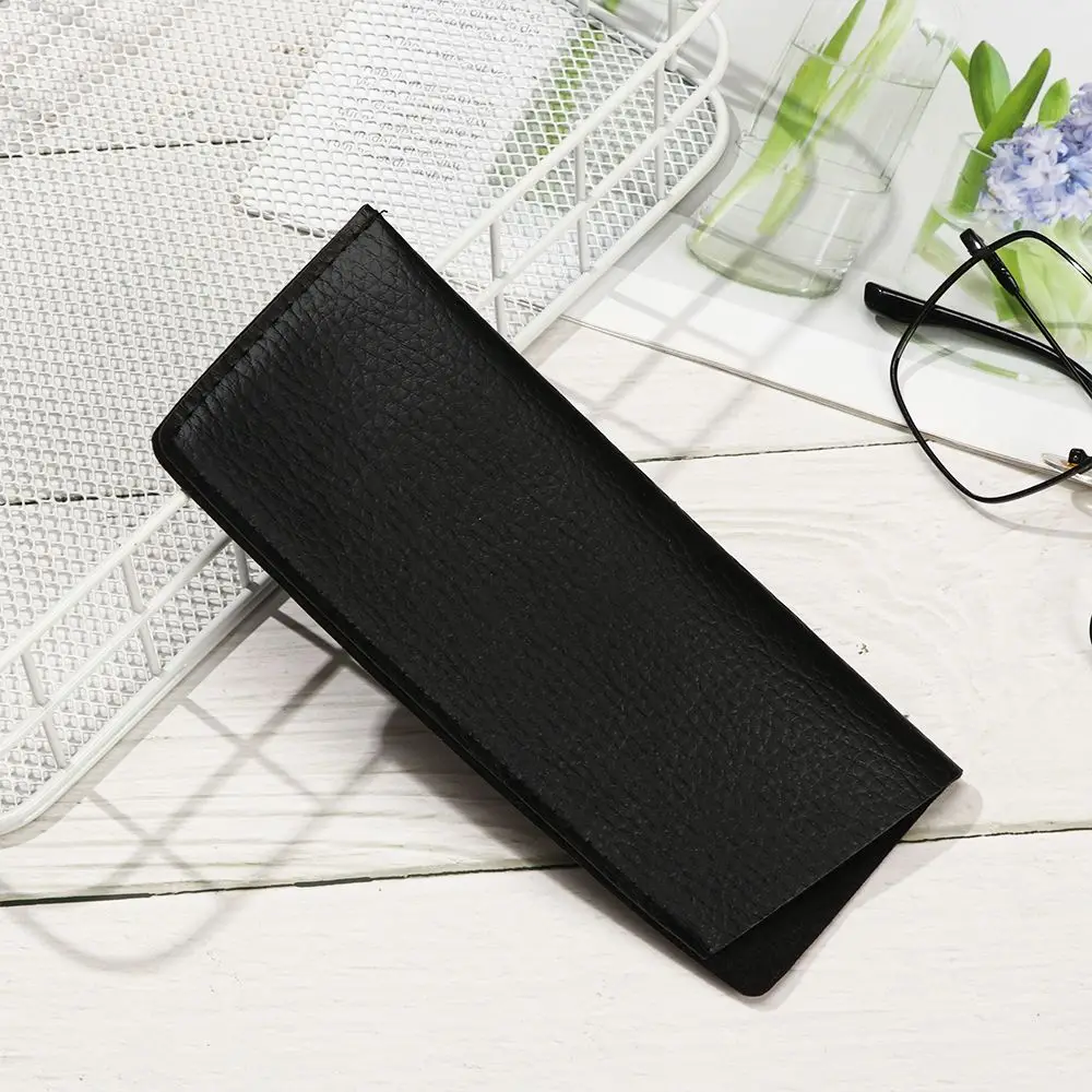 1Pcs Soft Leather Reading Glasses Bag Case Waterproof Solid Sun Glasses Pouch Simple Eyewear Storage Bags Eyewear Accessories