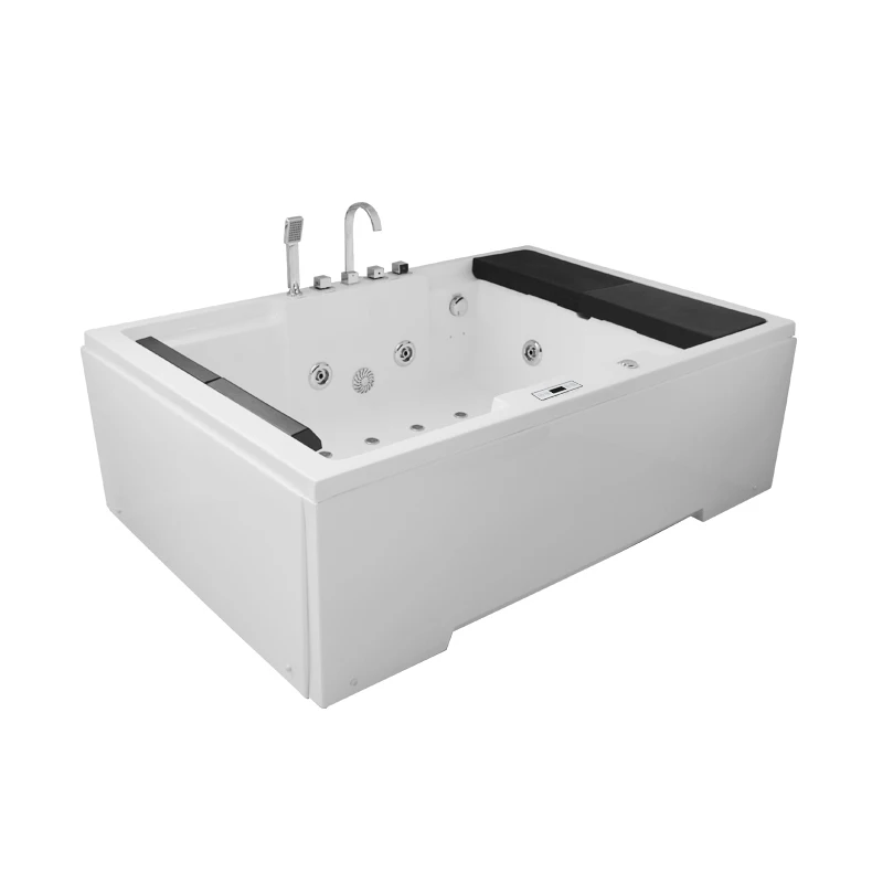 Freestanding Indoor Modern Whirlpools Spa Massage Hotel Bathroom Person Acrylic Luxury Bathtub With Five-Piece Suit Faucet