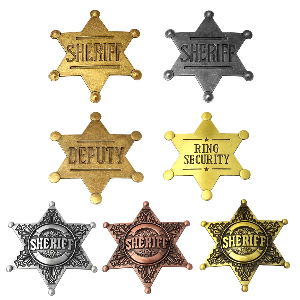 شارة شريف سداسية ستار المينا بروش عصري للجنسين دبوس ديكور الحفلات تأثيري الدعائم هدية الهالوين