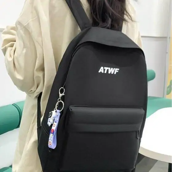 Casual Travel Backpack Women's Double-Shoulder Bag Simple Stylish Versatile School Bag for Middle And High School Students
