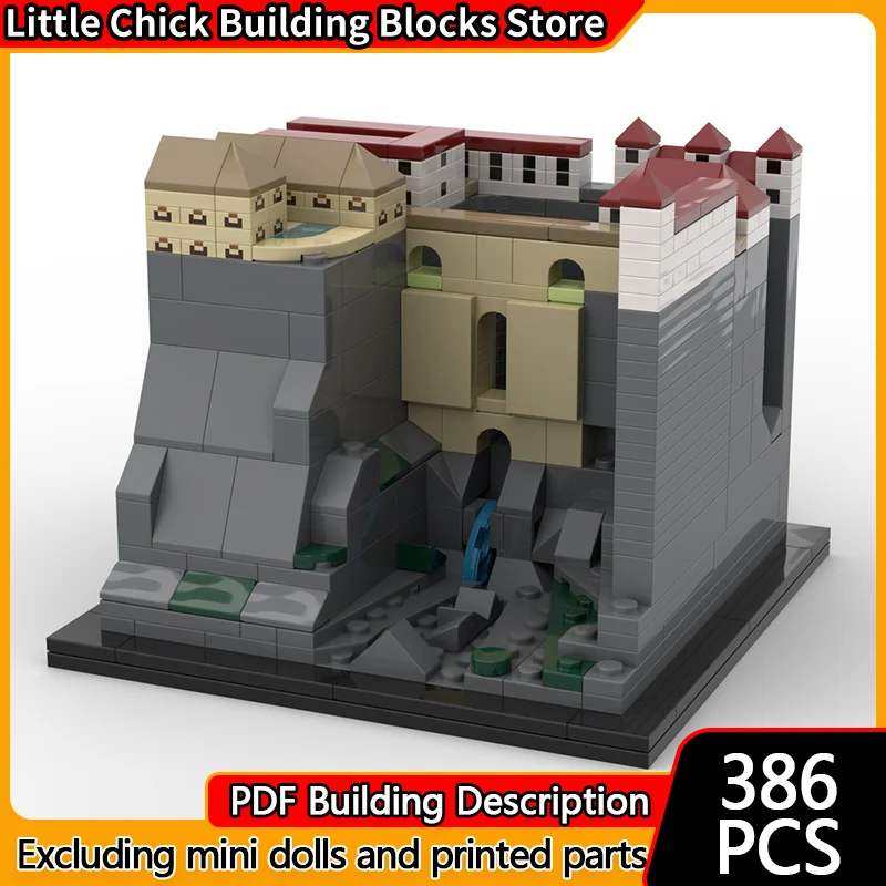 

Street View Model MOC Building Bricks Small Town Cliff Landscape Modular Technology Children Holiday Gifts Assemble Toys Suit