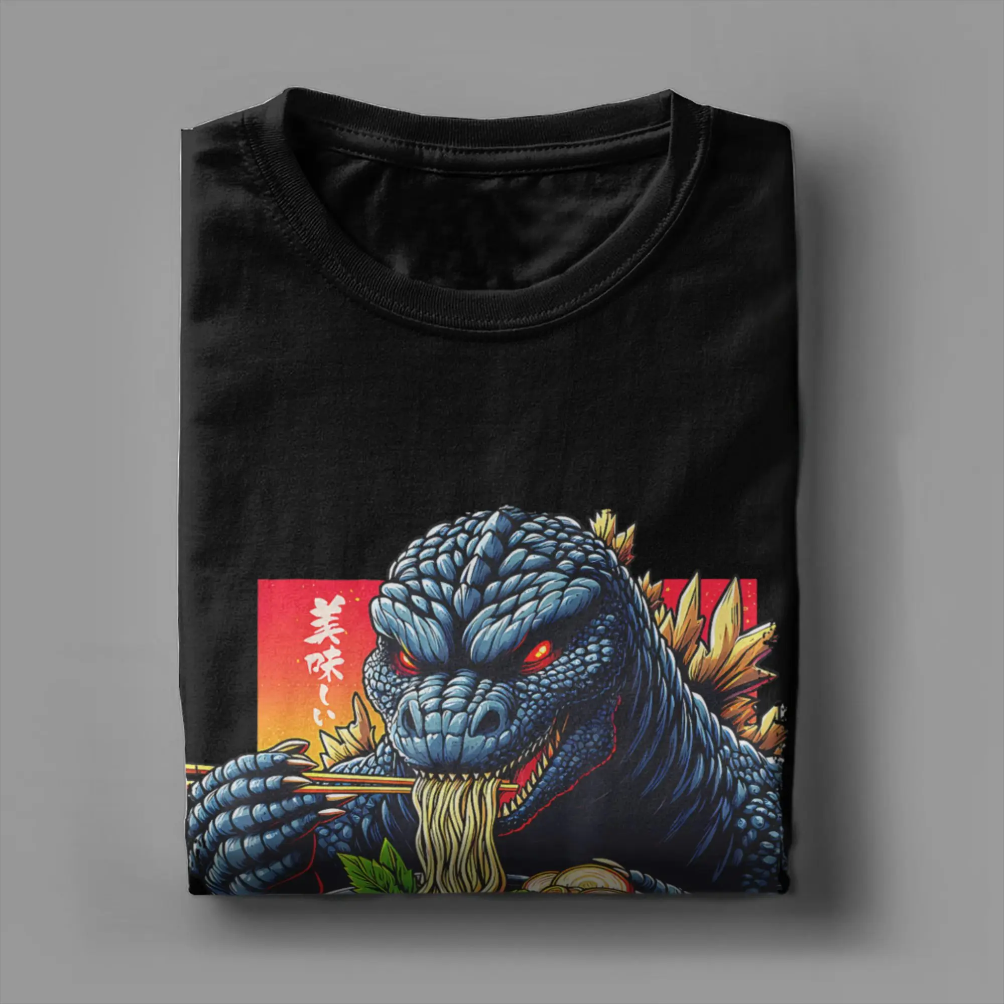 Herren Lustige Godzilla T-Shirts Baumwoll-Oberteile Sommer Y2K Retro Kurzarm T-Shirt O-Ausschnitt Hip-Hop Bedrucktes T-Shirt 4XL 5XL 6XL – Detail 4