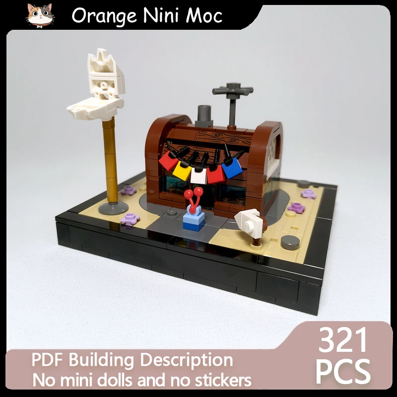 Popular Sponge Anime Street View Model DIY MOC Building Bricks Mini Bikini Beach Modular Technology Holiday Assemble Toys Suit