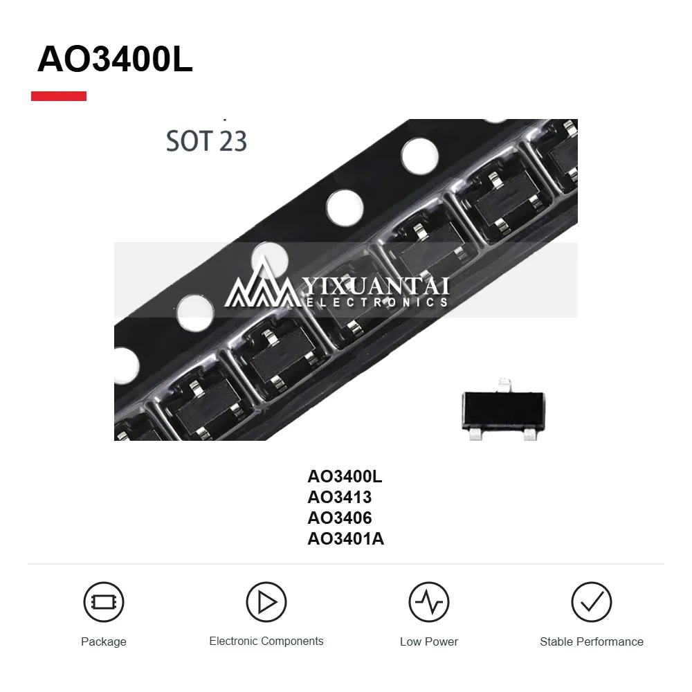 AO3400L AO3413 AO3406 AO3401A MOSFET Transistors SOT-23 50PCS