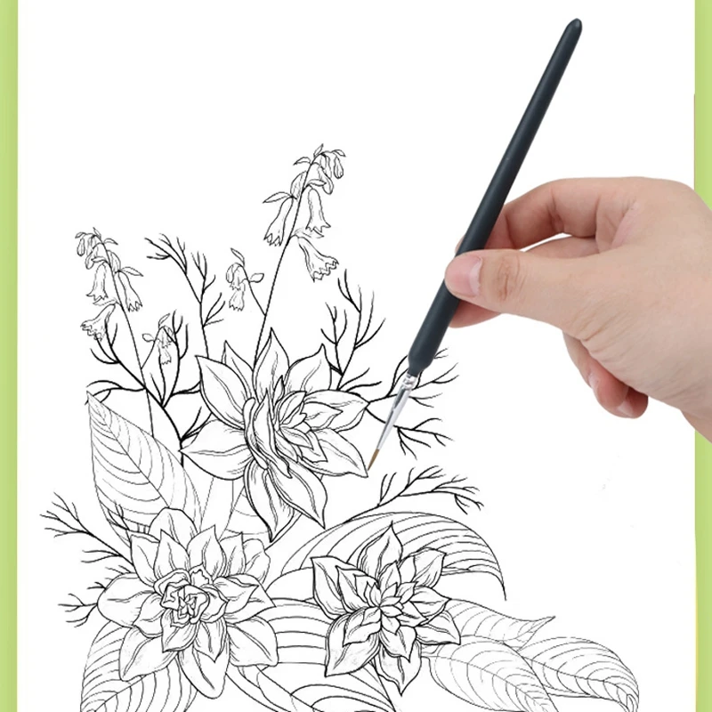 مجموعة فرش تفصيلية للتفاصيل الدقيقة والتلوين ، فرش مصغرة ، ألوان مائية ، زيتية مصغرة ، موديلات سوداء ، 11 144