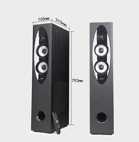 8 인치 120W 고출력 플로어 스탠딩 3 방향 스피커, 듀얼베이스 홈 시어터 Hifi 발열 블루투스 액티브 스피커 한 쌍