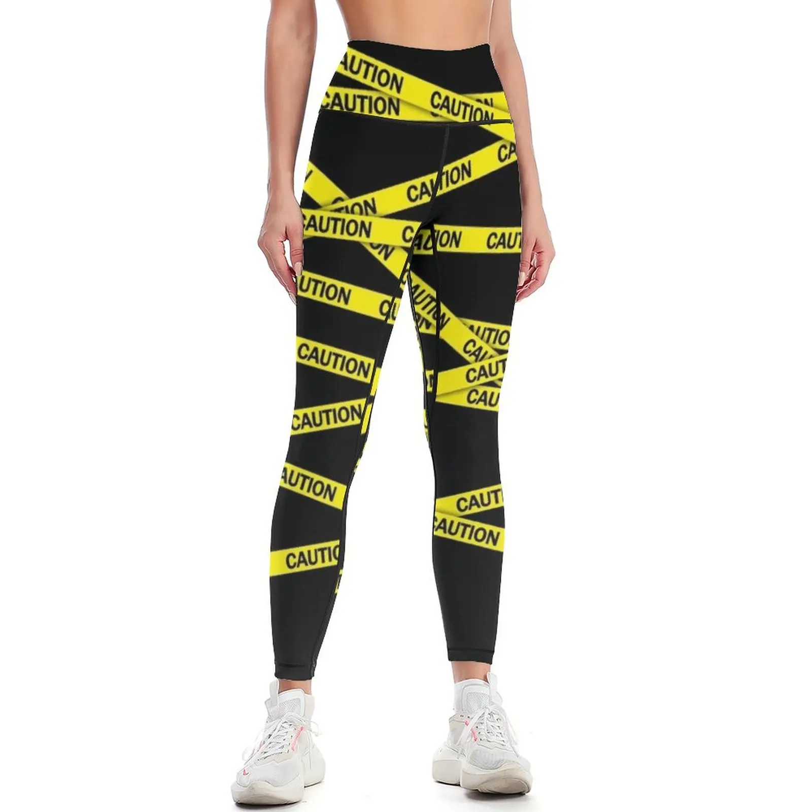 Caution Tape Leggings Fitness's gym clothes trousers Womens Leggings