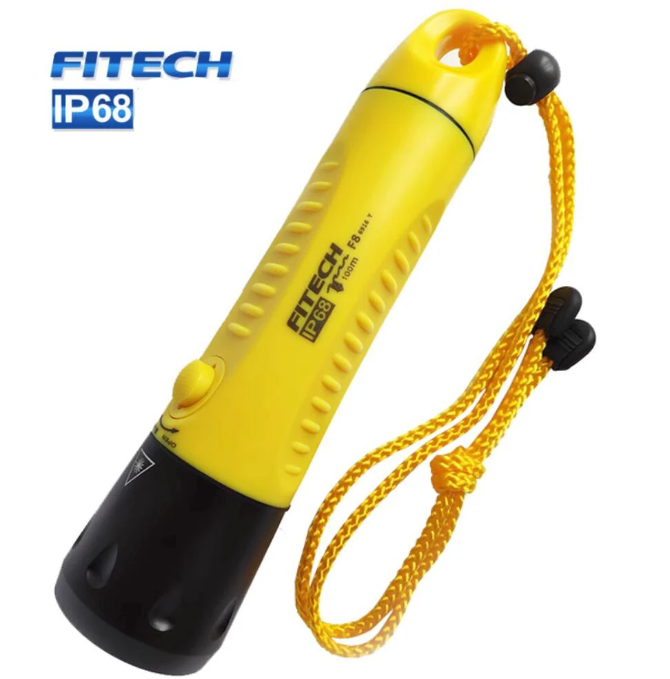 

FITECH F8 Professional AC Rechargeable Diving Flashlight 800 Lumens 10W L2 LED Waterproof Torch Built-in 3x18650 Battery