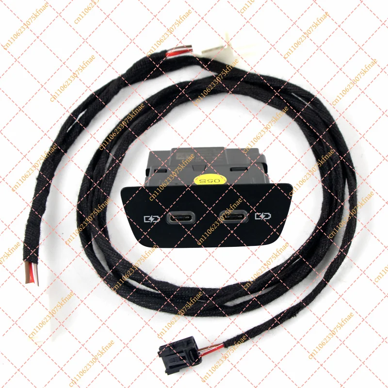 Rear USB Type-C Port for VW Golf 8 MK8 Polo T-CROSS ID3 - 2G6035954 Dual-Hole Charging Socket Interface