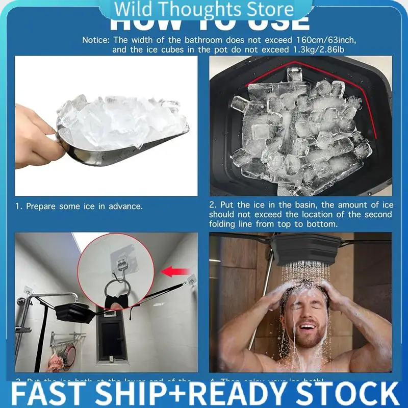 Ice Bath Foldable Bathroom Showerhead Rubber Shower Cooler Athlete Cooling Bath Tool Portable Quick Ice Bath-[Qahk]