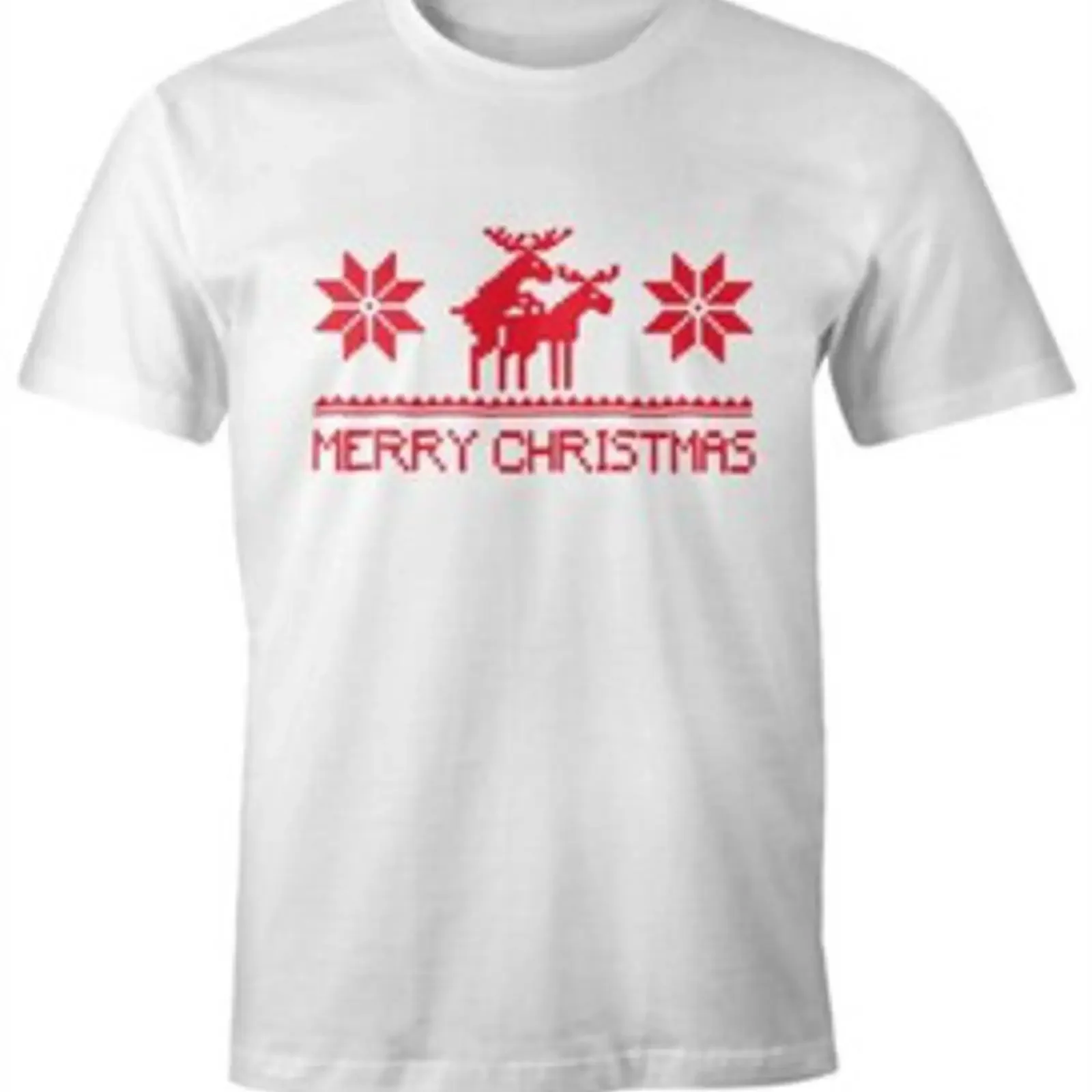 Weihnachten Herren T Shirt Merry Christmas Fun Moonworks vintage Washed Stretched homme Breathable Versatile Stylish Unisex