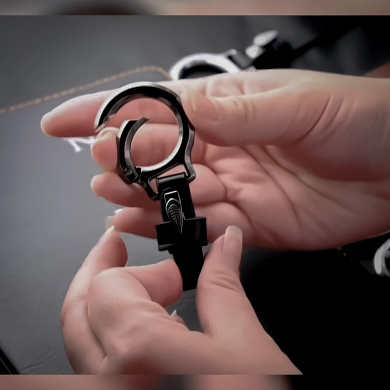 Chaveiro de couro vegano masculino, porta-chaves de carro com chaveiro de metal, fivela de cinto anti-perda, organizador de chaves durável para homens