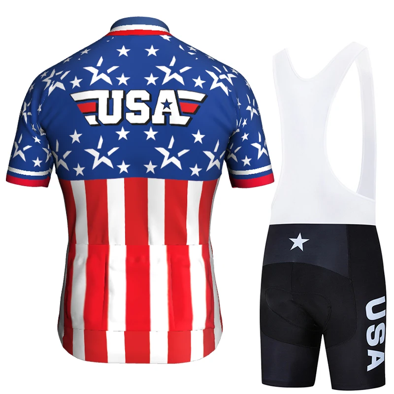 USA Cycling Jersey Suits Short Sleeve Road Clothes Motocross Climbing Shirt MTB Bike Jacket Outwear Wear Uniform Sport Kits