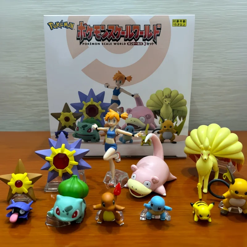 New Bandai Original Scale World Pokemon Kanto Region Red Charmander Squirtle Bulbasaur Anime Action Figures Toys For Kids Gifts - view 4