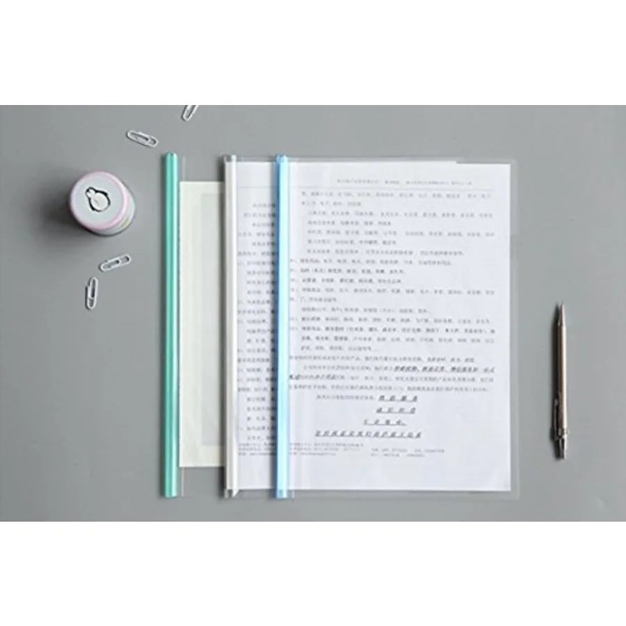 File Folder Clear Sliding Bar Report Covers with UType Sliding Bar 40 Sheet Capacity Office School Supplies Transparent Resume