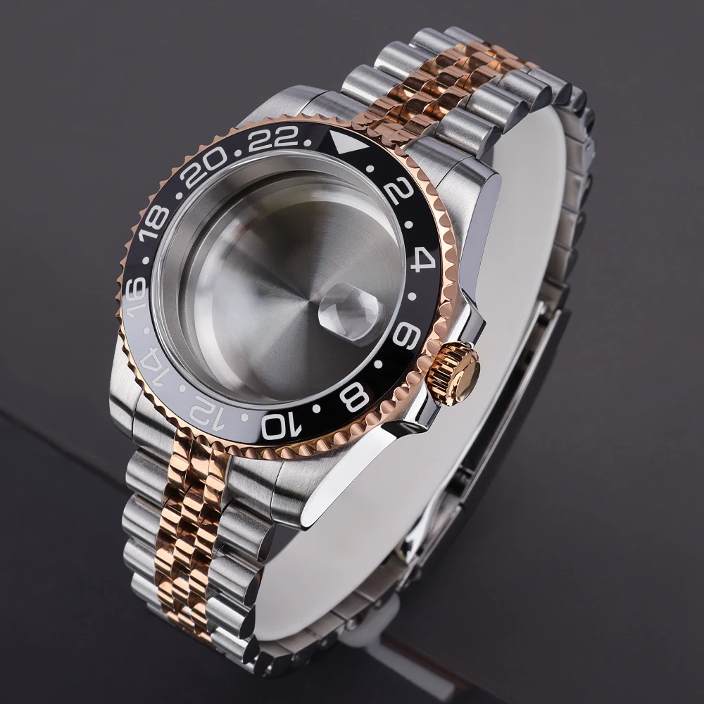 40mm Lady's SUB Watch Case Watchbands Assemble Accessories For GMT NH34 NH35 NH36NH38 Miyota8215 ETA2824 Movement Sapphire Glass