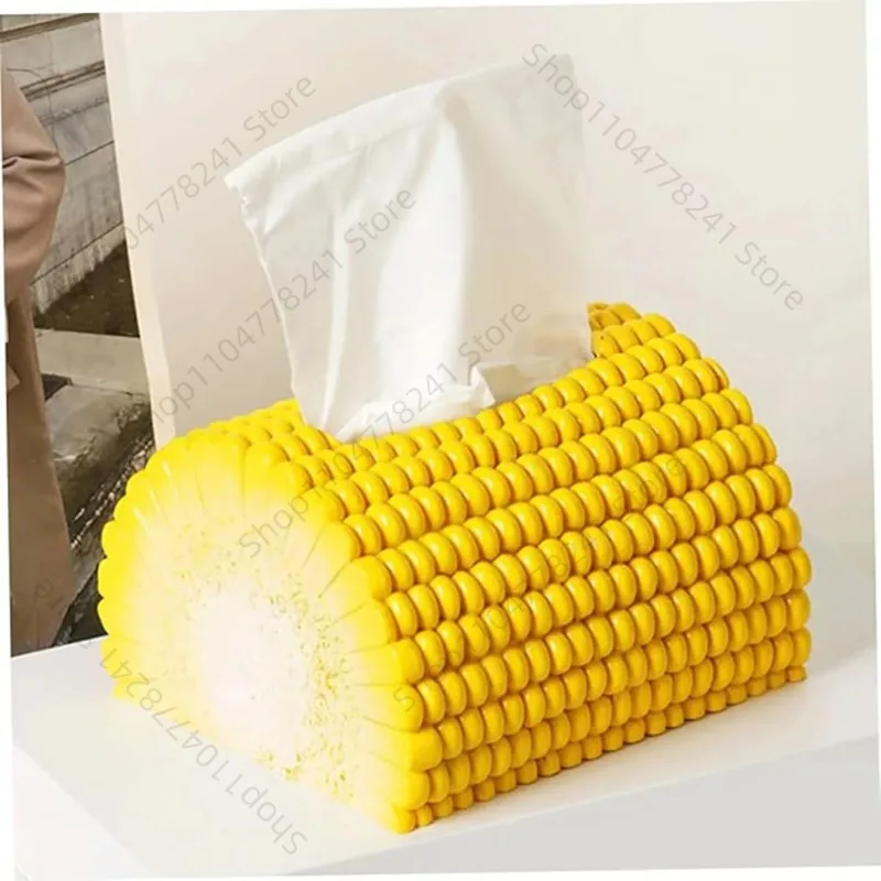 

Corn Tissue Box Desktop Tissue Holder Desktop Storage Box Novelty Napkin Holder Tissue Dispenser Decorative Home Decoration