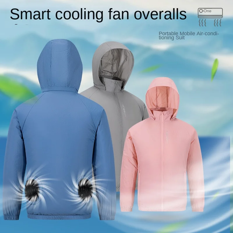 Fan clothing for cooling and heat dissipation, skin clothing, hooded and detachable fishing clothing, sun protection clothing, w