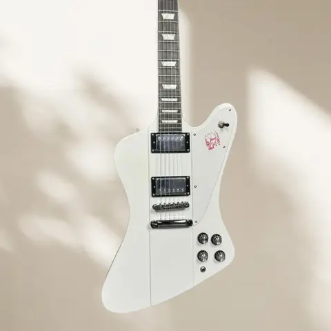 높은 음질 흰색 Firebird 일렉트릭 기타 로즈우드 지판 마호가니 바디 무료 운송