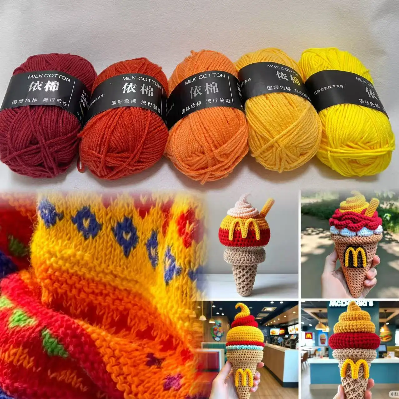 Neue 5 Stück gemischte Farben Garn Milch Baumwollgarn Kombination Häkeln Strickgarn Set für handgemachte DIY Handwerk Pullover Schal Stricken