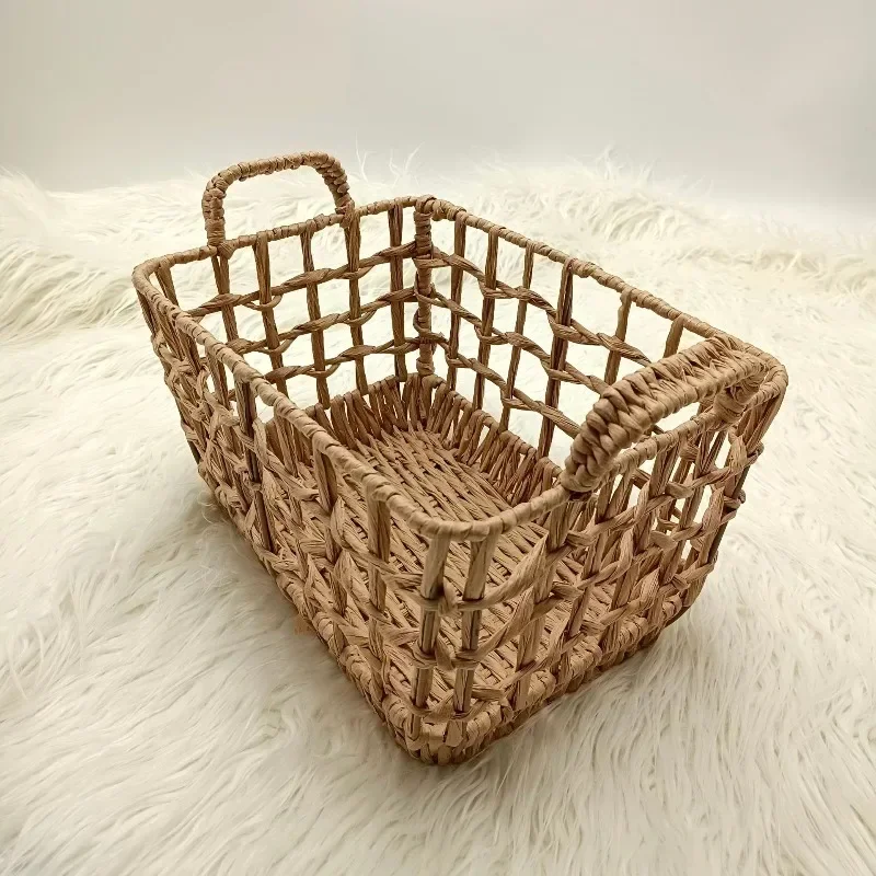 Vintage Rattan Woven Baby Basket & Bed-Newborn Photography Props Essential Furniture for Photography Studio Photo Shoot Sessions