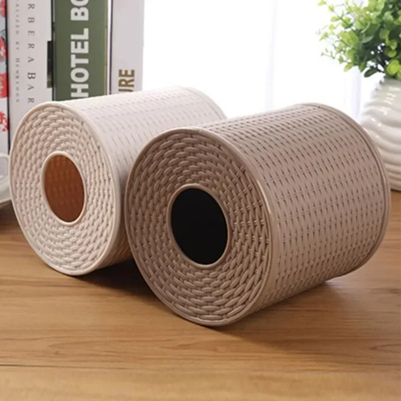 Round Container Living Room Bedroom Gift Napkin Holder Home Toilet Paper Storage Desktop Hotel Decorative Tissue Box Dustproof