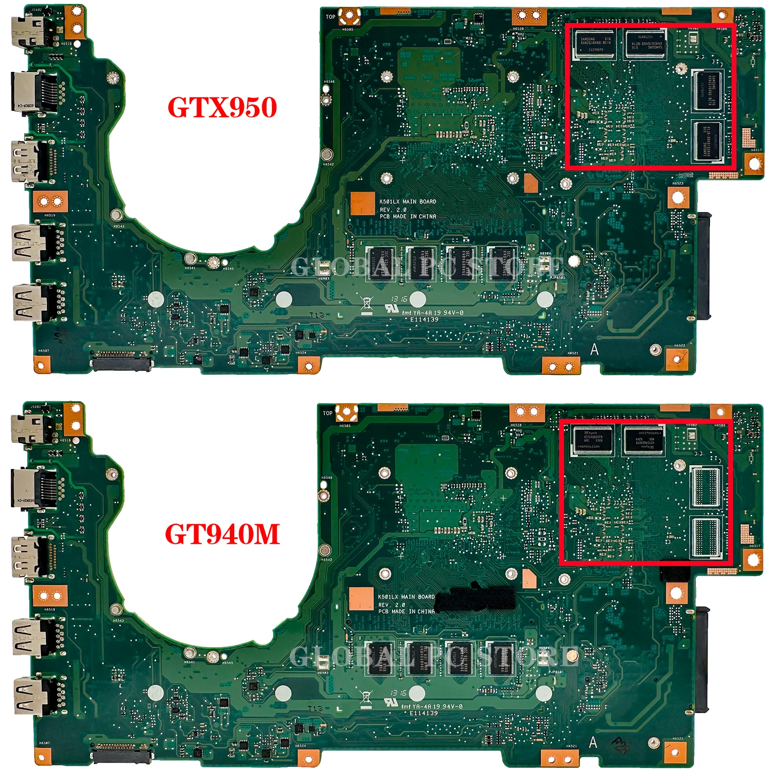 KEFU K501LX Mainboard For ASUS A501L V505L K501L K501LB K501 Laptop Motherboard i3 i5 i7 5th Gen 4GB-RAM GTX950M GT940M