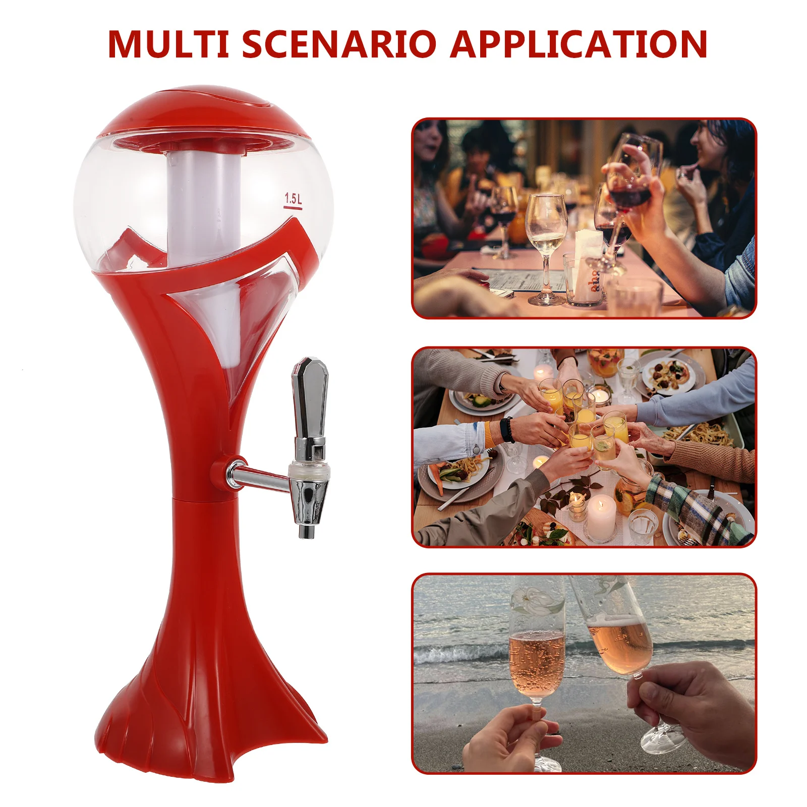 

1Pcs Beer Dispenser 1.5L Tabletop Party Drink Container Perfect for Beer Wine Juice Cocktails Home Bar