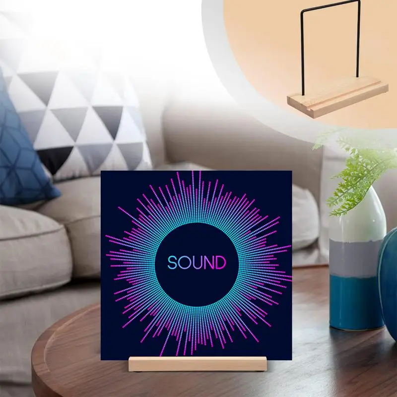 若者、デスクスタンド、ディスプレイオーガナイザー、ラック、収納装飾用の木製レコードホルダー